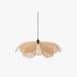 Wicker Pendant Light Installed Above Bed