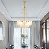 Metal pendant lamp detail of glass shade
