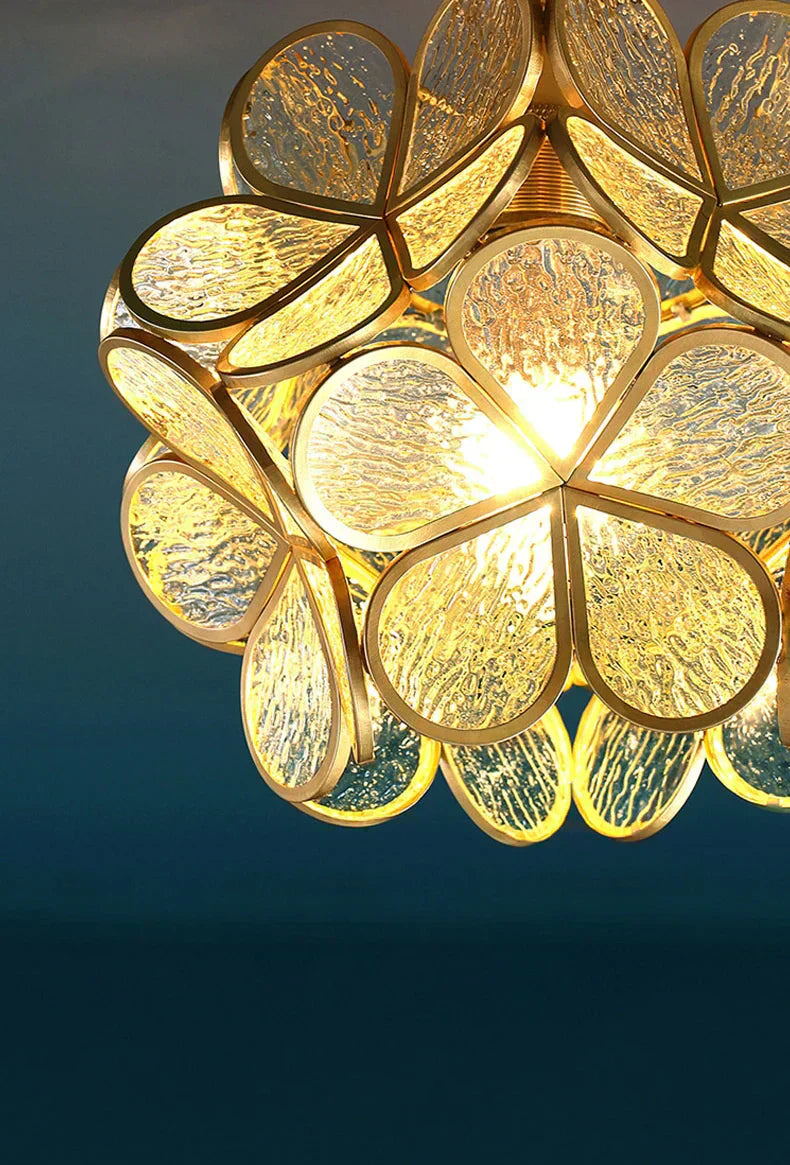 Floral Glass Pendant Light for Kitchen and Bedroom