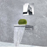 Wall-mounted waterfall bathroom faucet - single-handle control