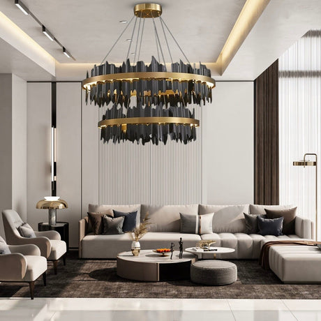 Aurelle Chandelier K9 Crystal Iron Finish Design