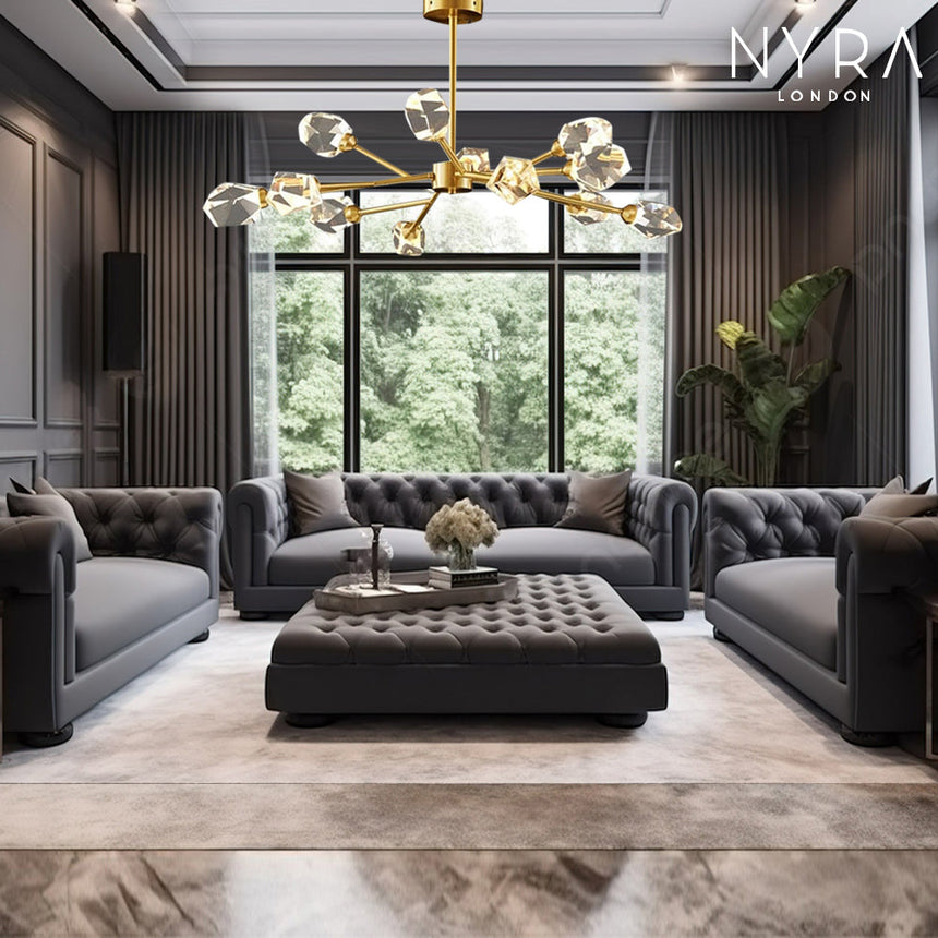 Iron and K9 Crystal Pendant Light for Contemporary Living Spaces | OroDwell