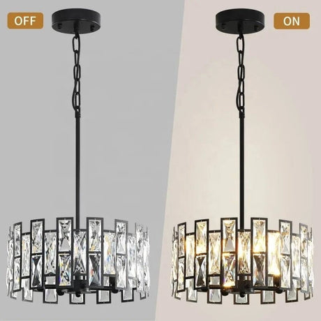 Stainless Steel and Crystal Finish Crystal Pendant Light Design Detail | OroDwell