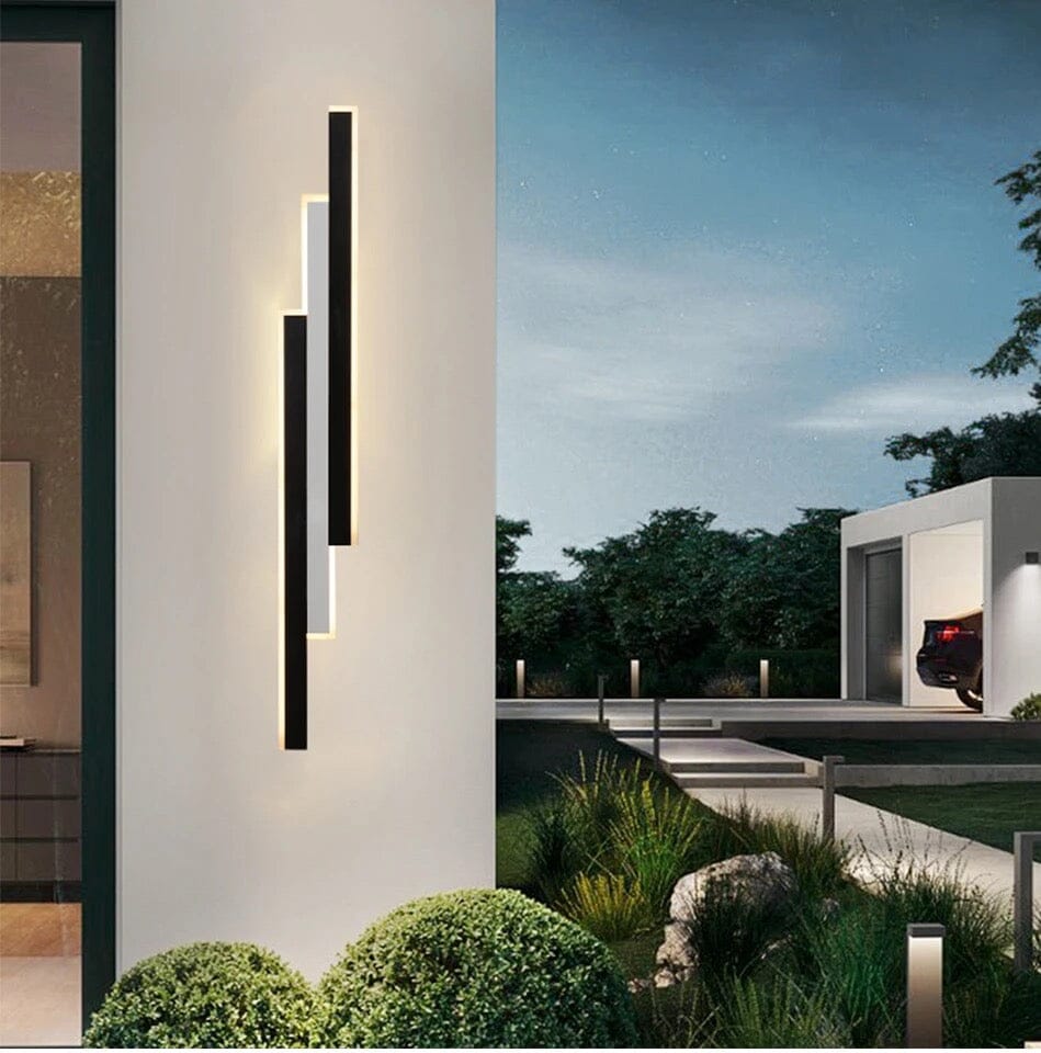 White outdoor wall sconce for porch