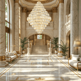 Averly Crystal Chandelier Round Design for Living Room