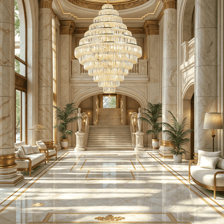 Averly Crystal Chandelier Round Design for Living Room