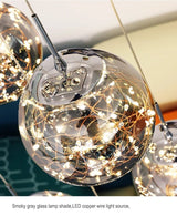LuminaOrb Chandelier 8-Head Configuration Staircase View - OpalDwell
