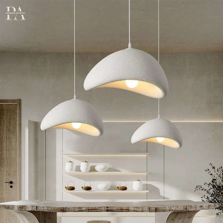 Handcrafted Chandelier with Natural Material Details