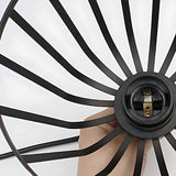 Black iron pendant lamp installed above staircase