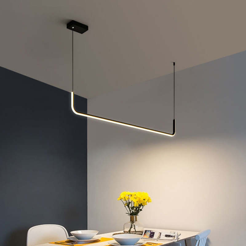 Metal and silicone hanging lamp for living room
