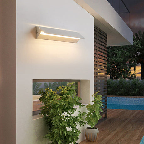 Rectangular Wall Lamp Front View White Finish