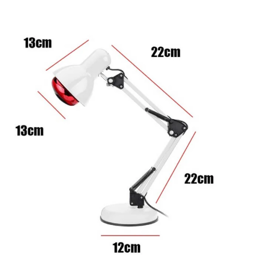 Infrared therapy lamp device close-up view