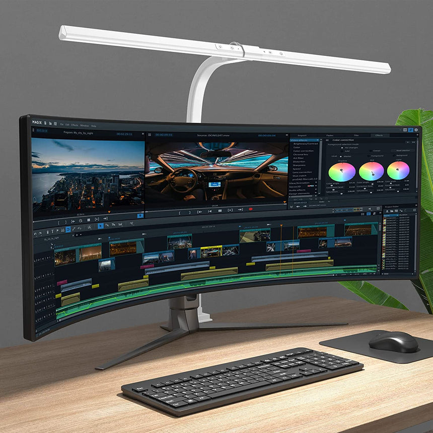 AeroClip Clamp-On Desk Lamp with Adjustable Light Bar