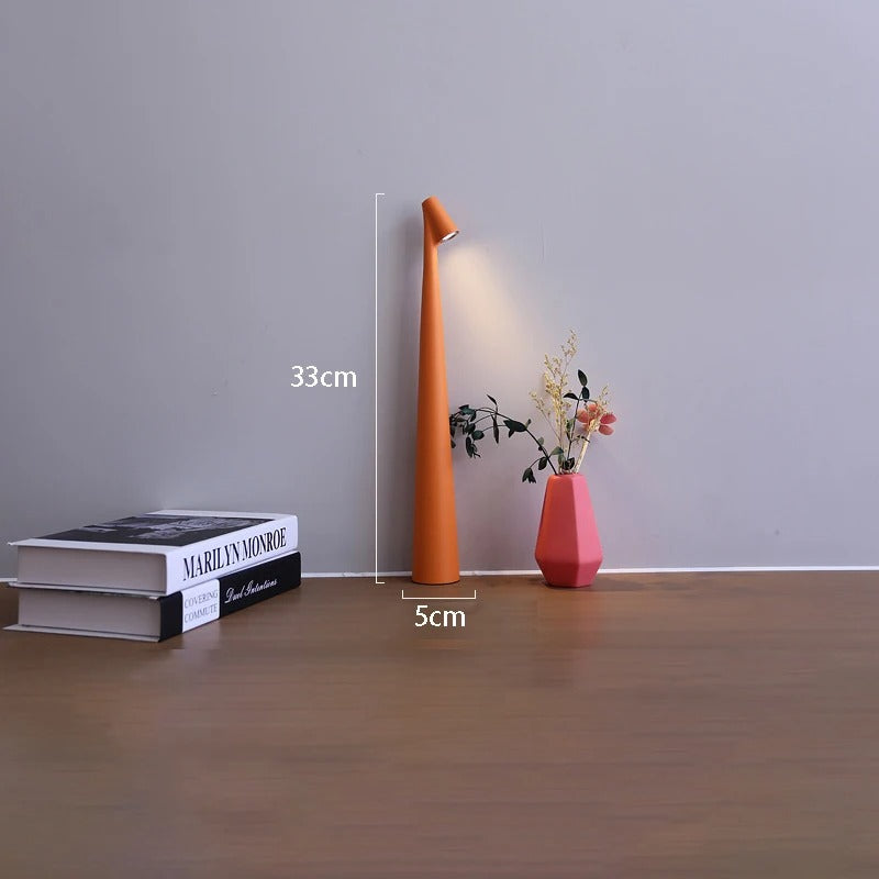 aluminum-body cordless table lamp - styled room setting