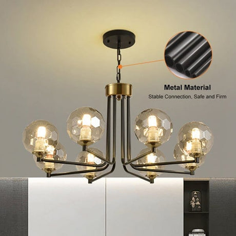 Chandelier with Hanging Chain Flush Mount Installation