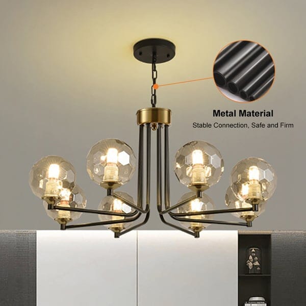 Chandelier with Hanging Chain Flush Mount Installation