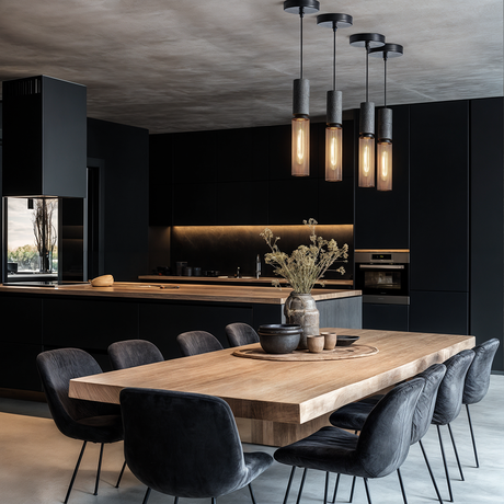 Industrial pendant light for dining room decor