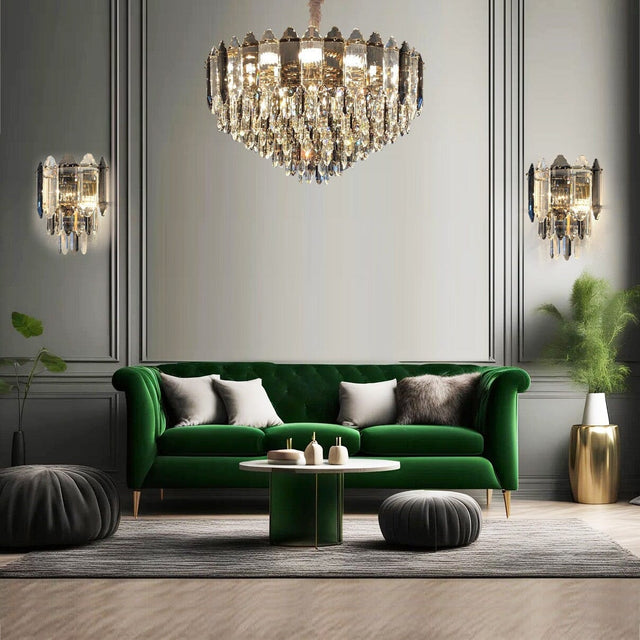 Crystal chandelier dimmable for room accent decor