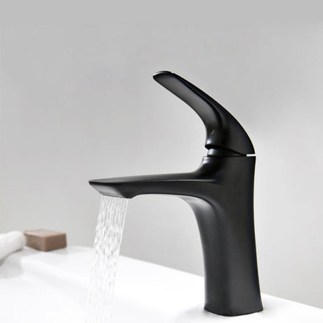 Single lever bathroom vessel faucet - antique black brass finish