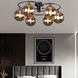 Smoked Glass Chandelier Close-Up of Dimmable Design