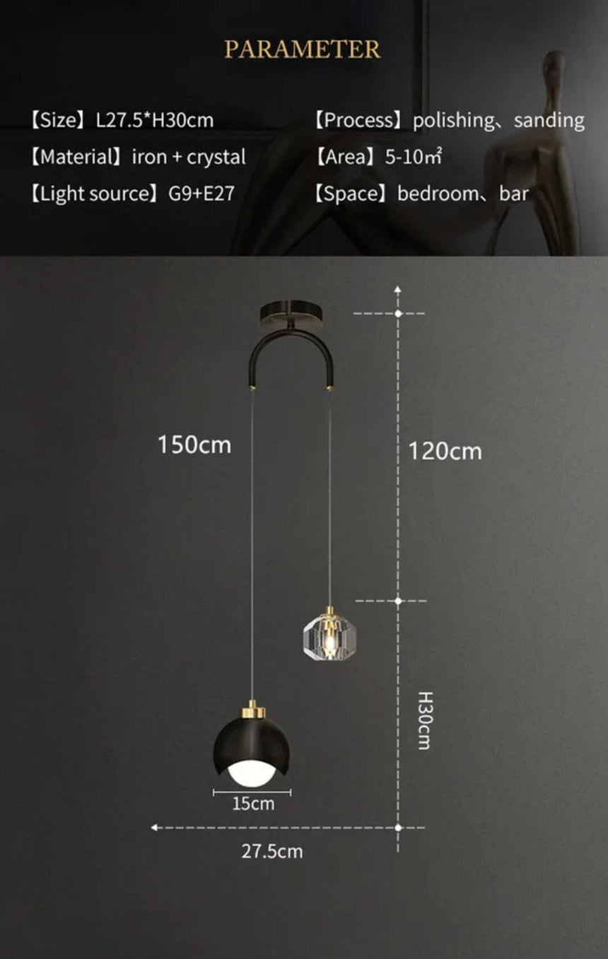 Elaria Crystal Pendant Light for Living Room and Entryway