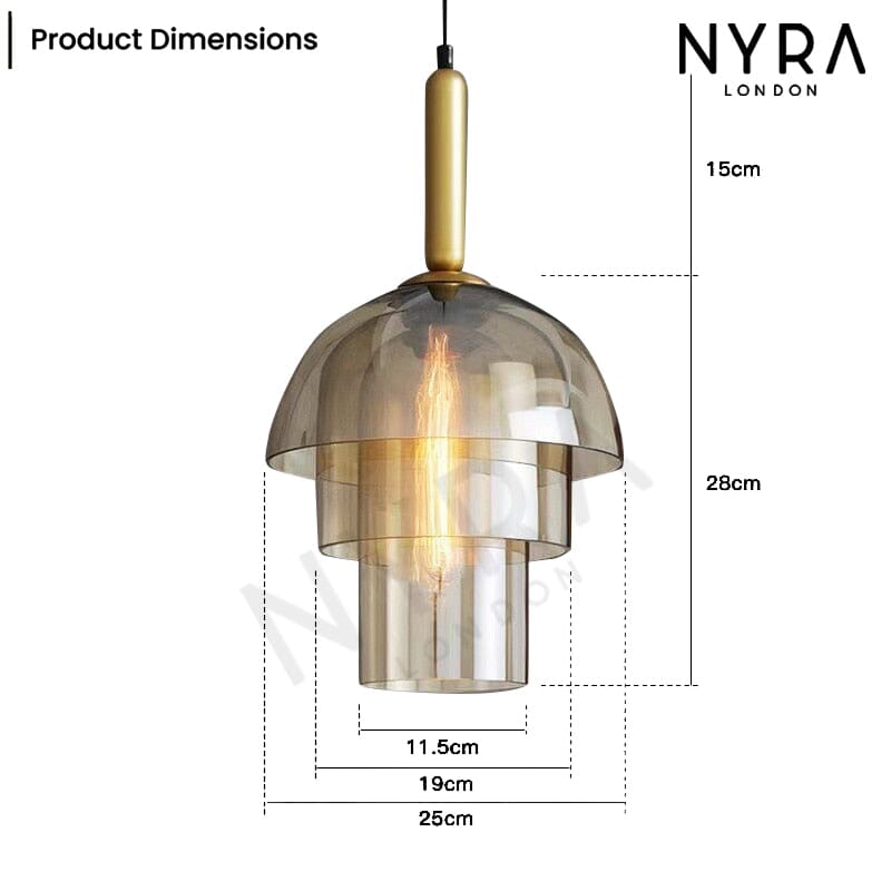 Brass accent pendant lamp for entryway