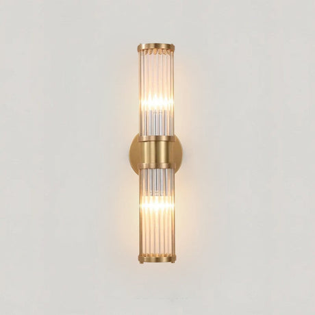 Gold plated crystal wall sconce fixture