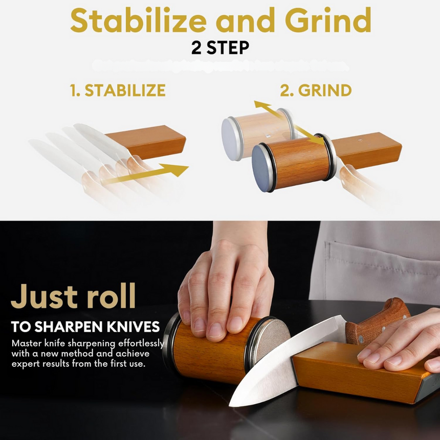 Magnetic knife holder with preset sharpening angles