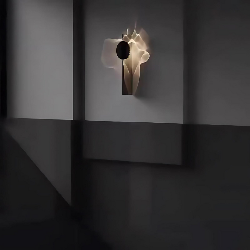 LED wall lamp with shade directing light upward and downward