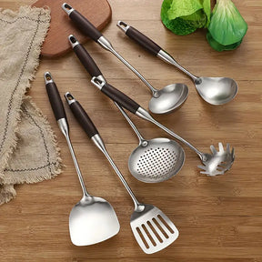 Gold and silver plated utensil set for home chefs