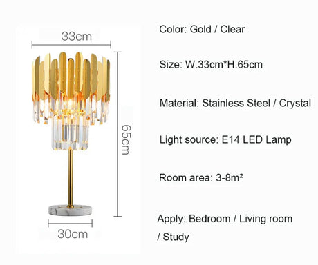crystal and stainless steel floor lamp - close-up crystal detail
