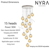 Glass Orb Chandelier Additional Room View