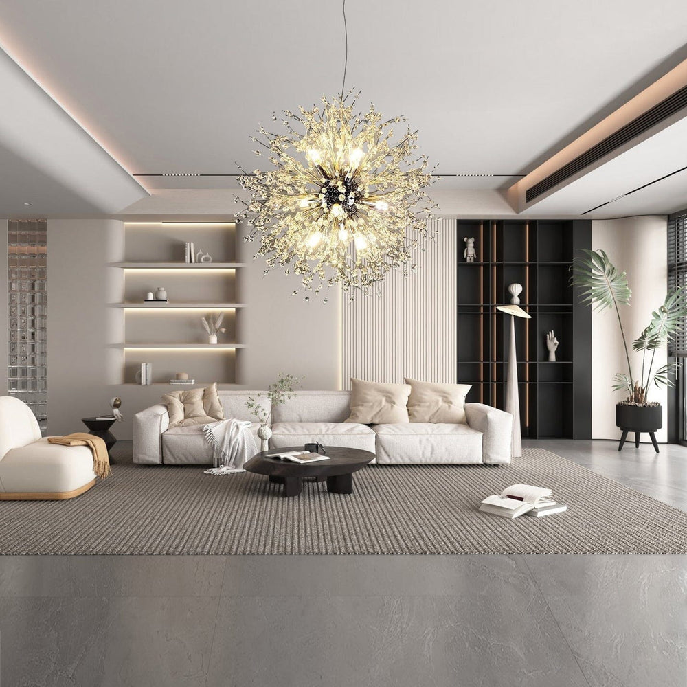 Crystal dandelion pendant light adjustable design