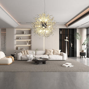 Crystal dandelion pendant light adjustable design