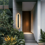 Black outdoor LED wall light for exterior walls