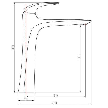 Vessel bathroom sink faucet with easy installation design
