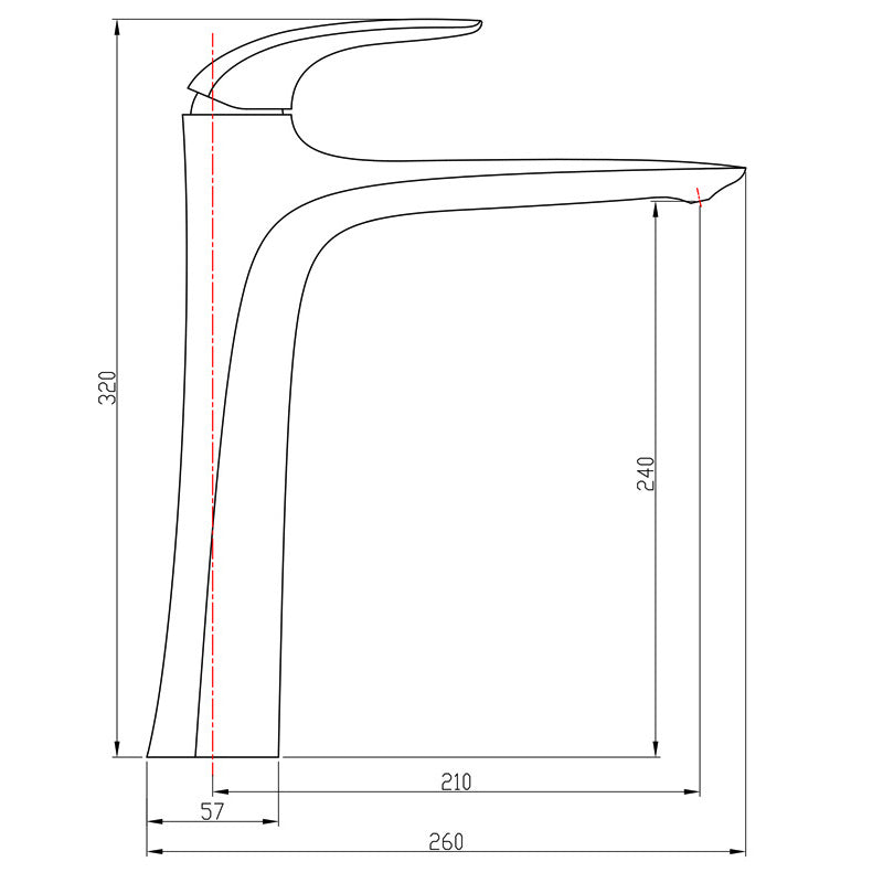 Vessel bathroom sink faucet with easy installation design