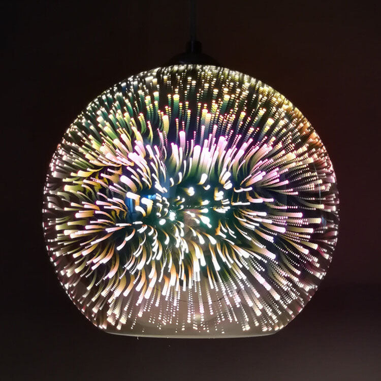 3D Glass Dome Pendant Light Full View
