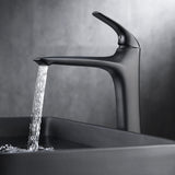 Single lever bathroom vessel faucet with one-hole sink installation