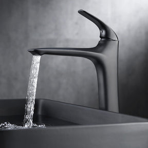 Single lever bathroom vessel faucet with one-hole sink installation