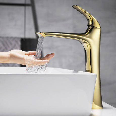 Vessel bathroom sink faucet - antique black and chrome finish