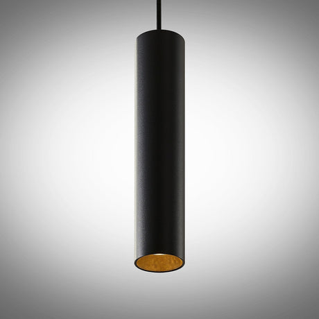 Black Pendant Light With Gold Reflector For Warm Glow - OpalDwell