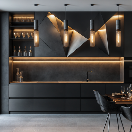 Iron pendant light for minimalist interiors