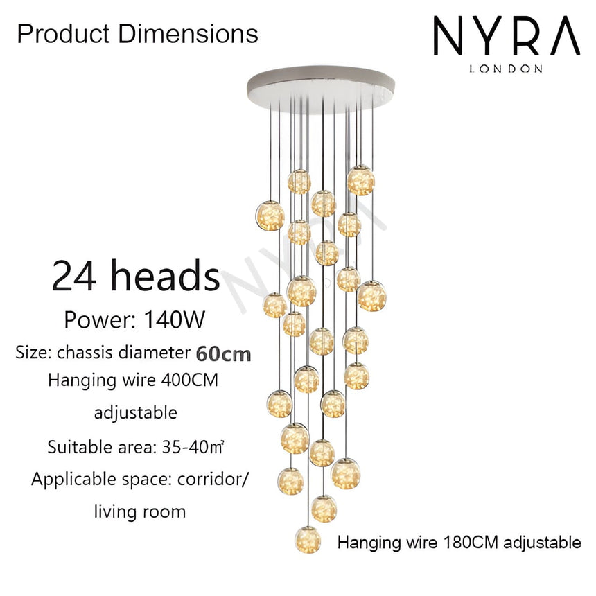 LuminaOrb Chandelier Wedge Base Cord Pendant Installation - OpalDwell