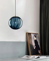 Amber glass pendant light for entryway decor accent - OpalDwell