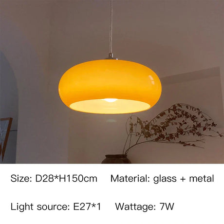 Glass Pendant Light Installed in Living Room