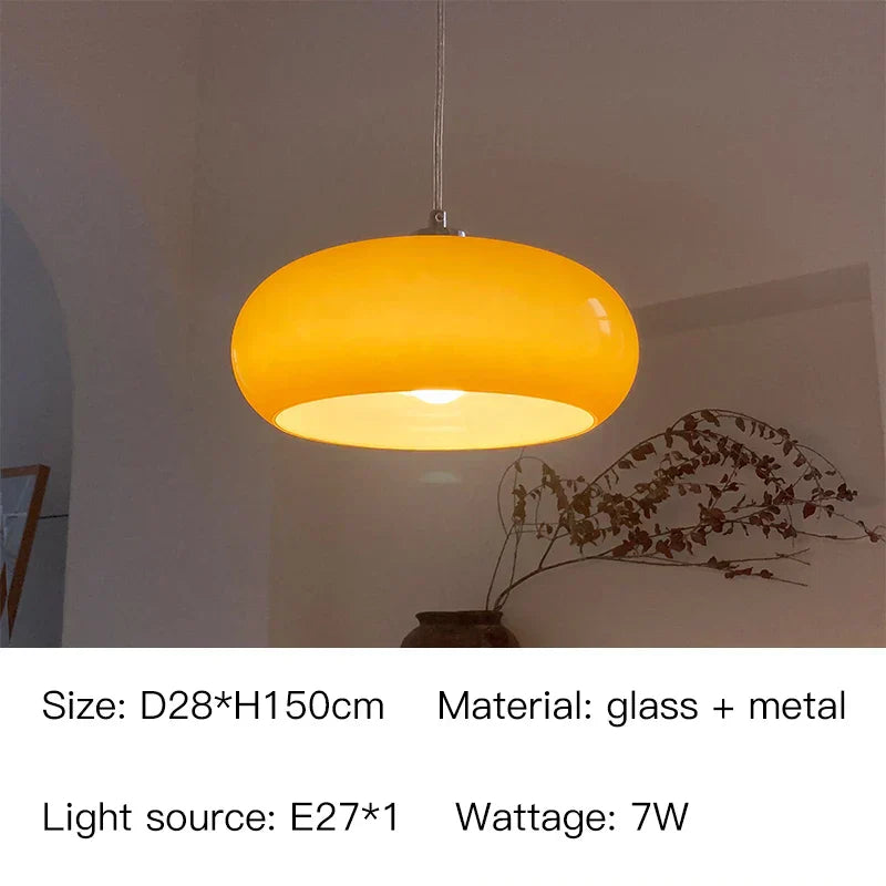 Glass Pendant Light Installed in Living Room