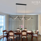 dimmable wave shaped pendant light fixture