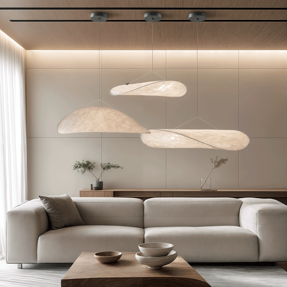 Silk Leaf LED Chandelier Nordic Glow