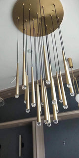 Crystal chandelier 9-head configuration view